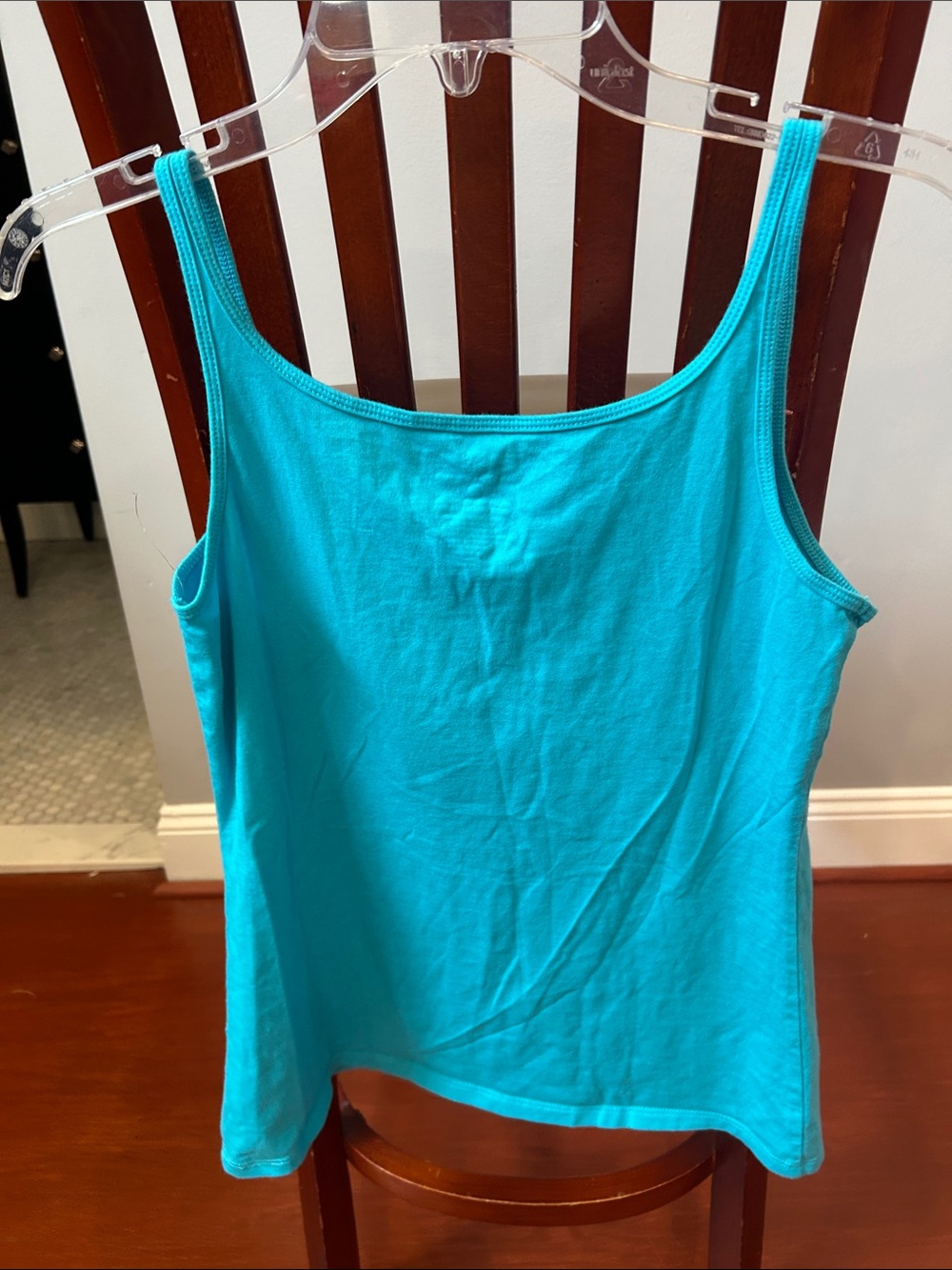 New York & Company Teal Slim-Strap Tank Top - Picture 9 of 9